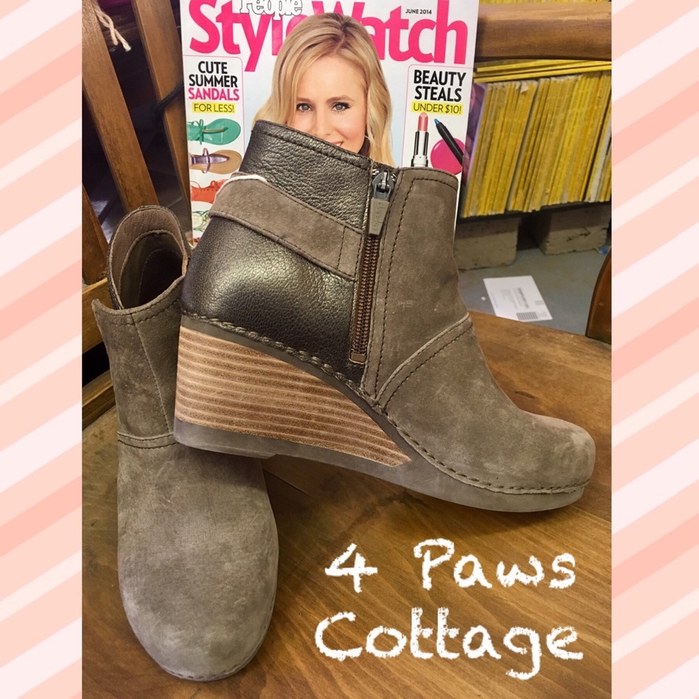 DANSKO Leather Ankle Bootie w/Buckle & Zip